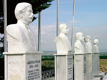 The busts of the allied countries government presidents in Policastro